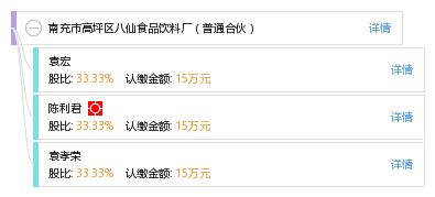 南充市高坪区八仙食品饮料厂 普通合伙